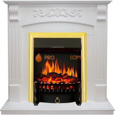 Каминокомплект Royal Flame Sorrento угловой - Белый дуб с очагом Fobos FX Brass