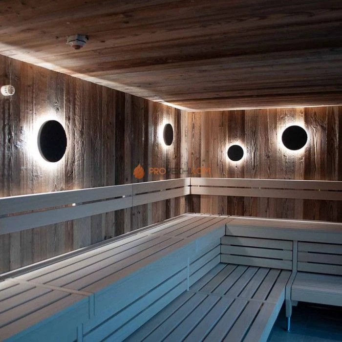 Светильник для сауны Licht-2000 Stonelight round Double 195/240 мм теплый белый