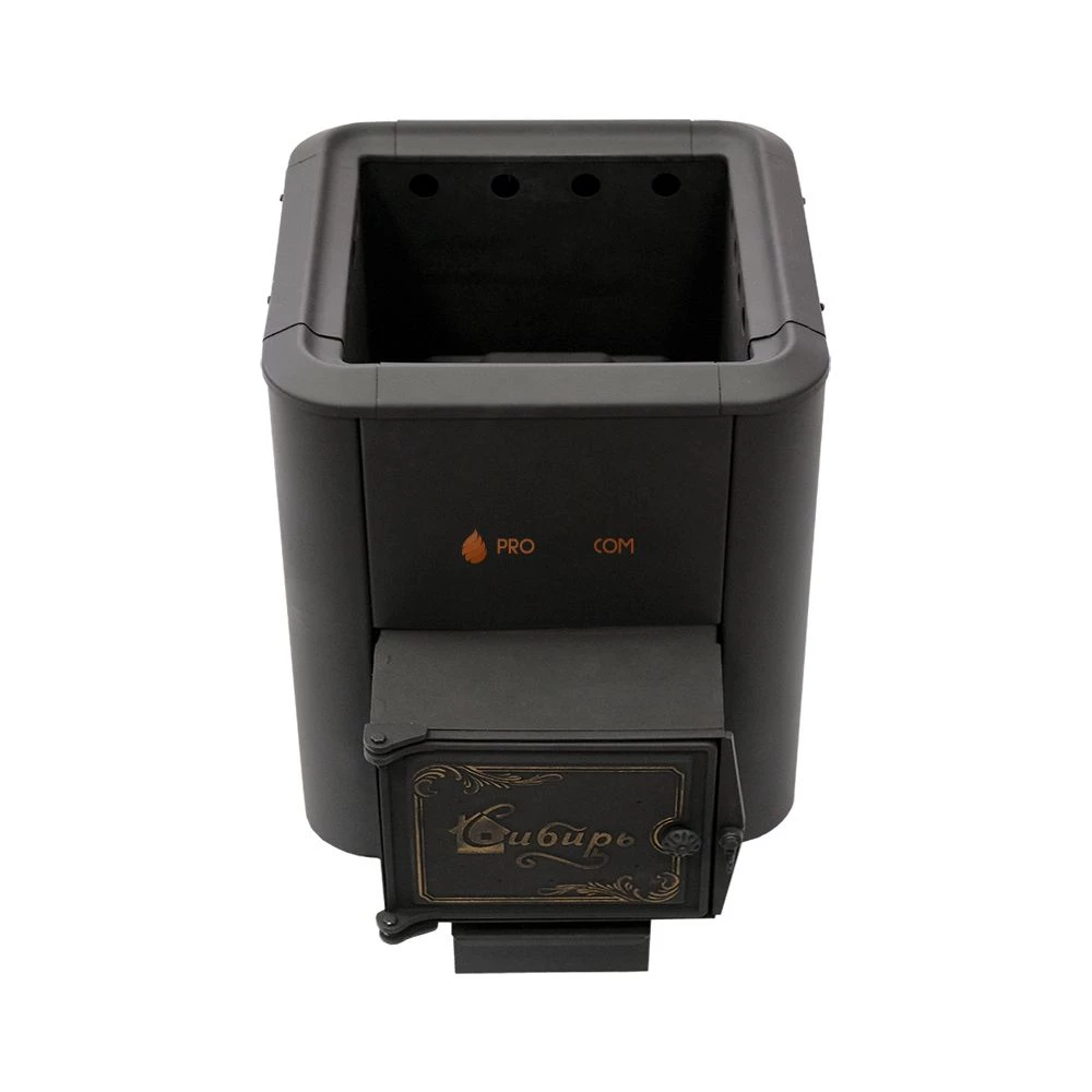 Чугунная банная печь НМК Сибирь-15 конвекционная с выносным топочным каналом