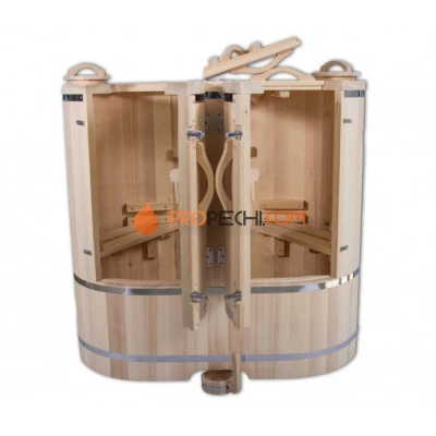 Кедровая фитобочка ЭкспертСаун 78х140 см овальная-двухместная