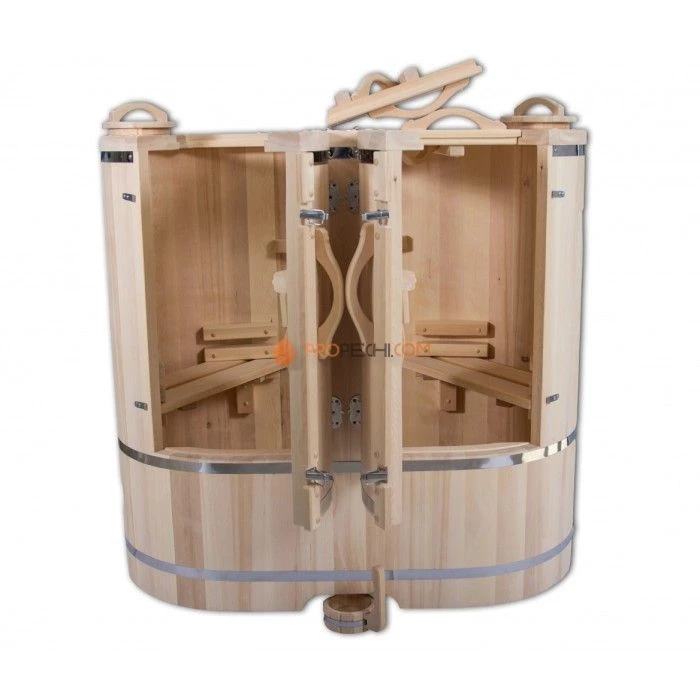 Кедровая фитобочка ЭкспертСаун 78х140 см овальная-двухместная