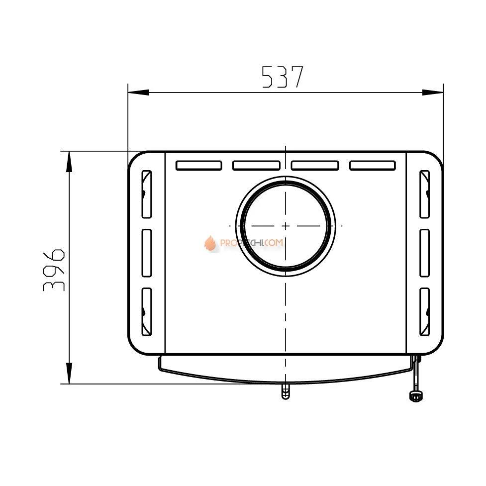Печь-камин Thorma TORINO, серая с орнаментом