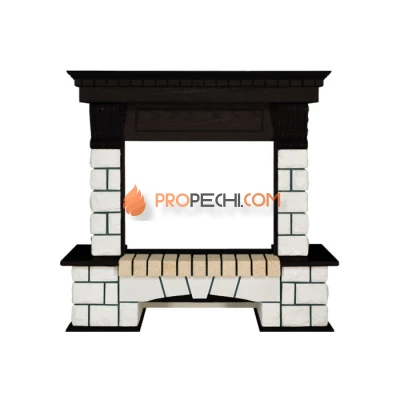 Портал Royal Flame Pierre Luxe - Белый / Венге