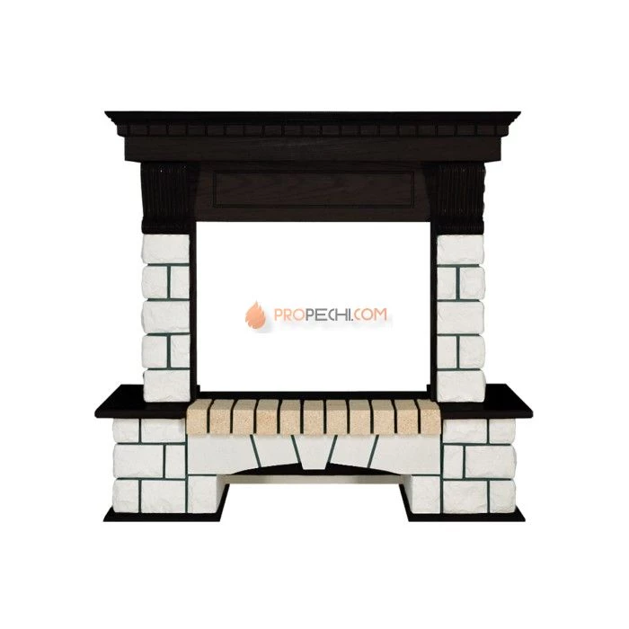 Портал Royal Flame Pierre Luxe - Белый / Венге