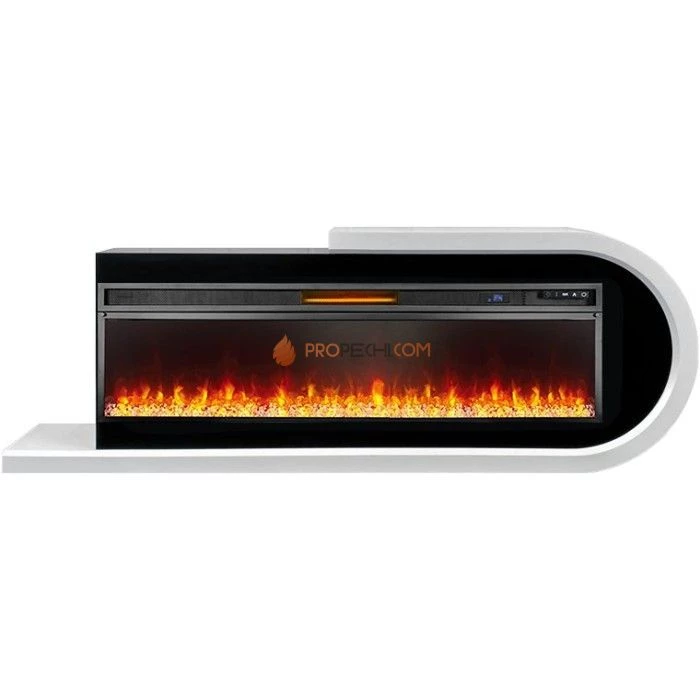 Каминокомплект Royal Flame Basel 60 R - Белый с черным с Электрическим очагом Royal Flame Vision 60 LED