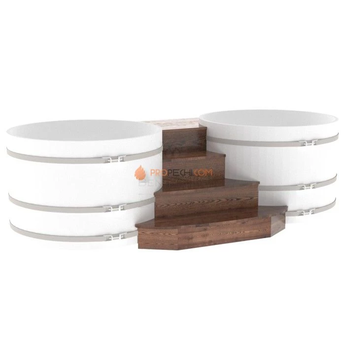 Подиум BentWood на 2 купели D 1,5 из мореной лиственницы