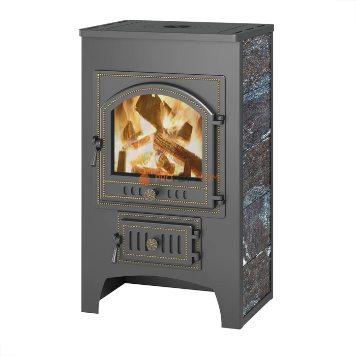 Печь-камин Везувий ПК-01 (205) с плитой, амфиболит 