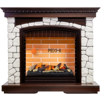 Каминокомплект Dimplex Glasgow - Темный дуб/Белый (Высота 1080 мм) с очагом Cassette 600 LNH-INT (с дровами)