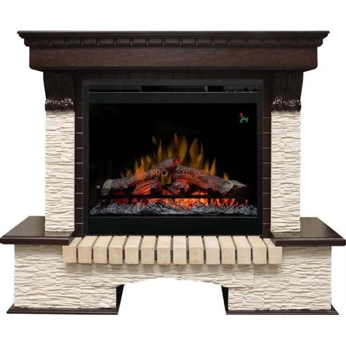 Каминокомплект Dimplex Pierre Luxe угловой - Темный дуб / Сланец мелкий с очагом Symphony 26 inch DF2624L-INT