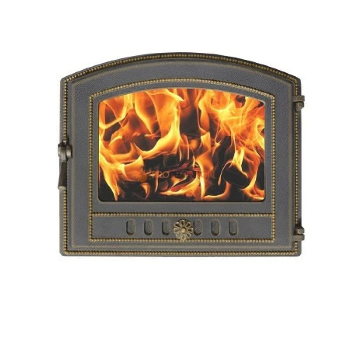 Печная дверца Везувий 224 стекло (бронза)