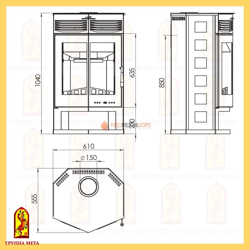 Печь-камин Мета Варяг 9