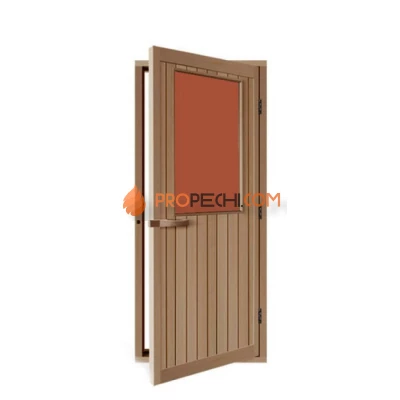 Дверь для бани стеклянная SAWO 735-4SGD-R, бронза, правая, кедр 700x2040