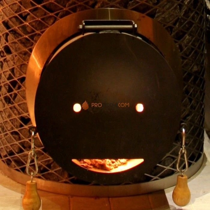 Дровяная печь для бани IKI Mini-IKI со стальной дверцей смайл