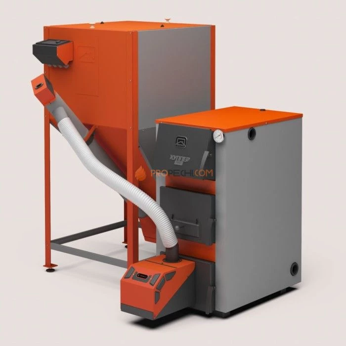 Отопительный котел Теплодар Куппер ПРО 36 с горелкой пеллетной факельной Комфорт 42