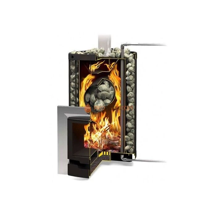 Дровяная печь для бани Теплодар Домна-30 ЛРК Панорама