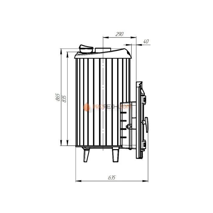 Чугунная печь для бани Атмосфера XL КТТ ламели Россо Леванто