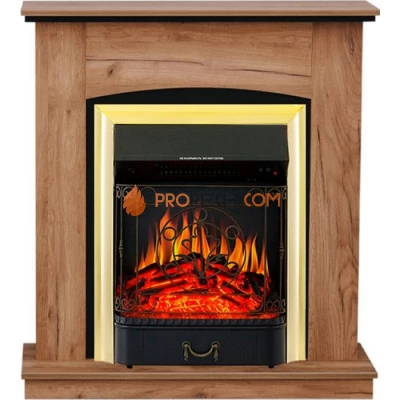Каминокомплект Royal Flame Barcelona (разборный) - Дуб табачный с очагом Majestic FX Brass