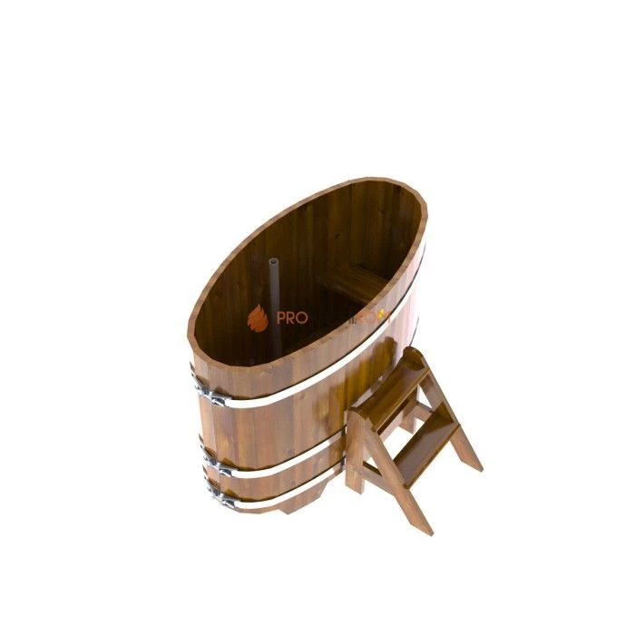 Купель BentWood овальная из мореной лиственницы 0,69х1,31 Рустик