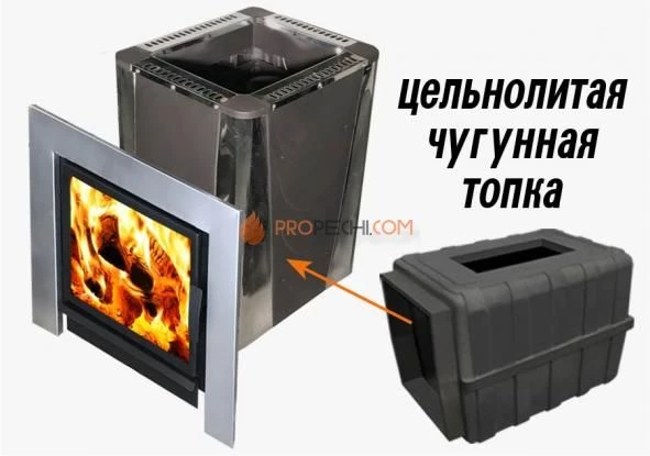 Банная чугунная печь Березка "Воевода-ФЛАГМАН" 20 (Конвектор)