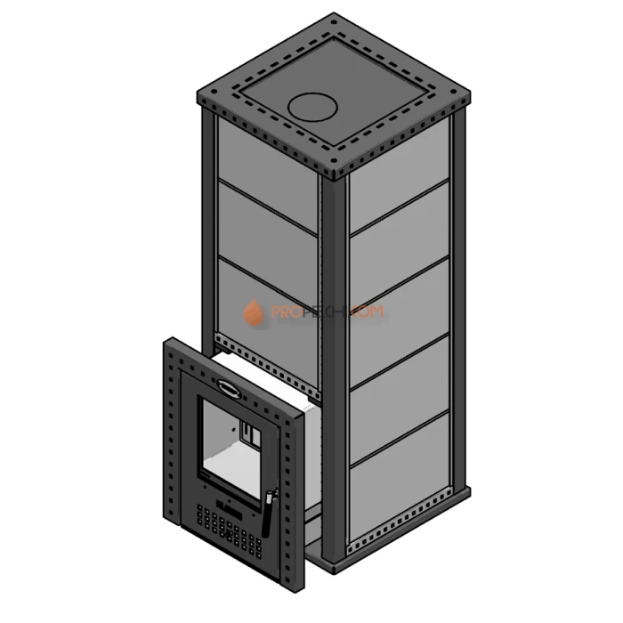 Газовая печь для бани Klover RT 35-RV 310S ( Талькомагнезит Скала, прямые углы )