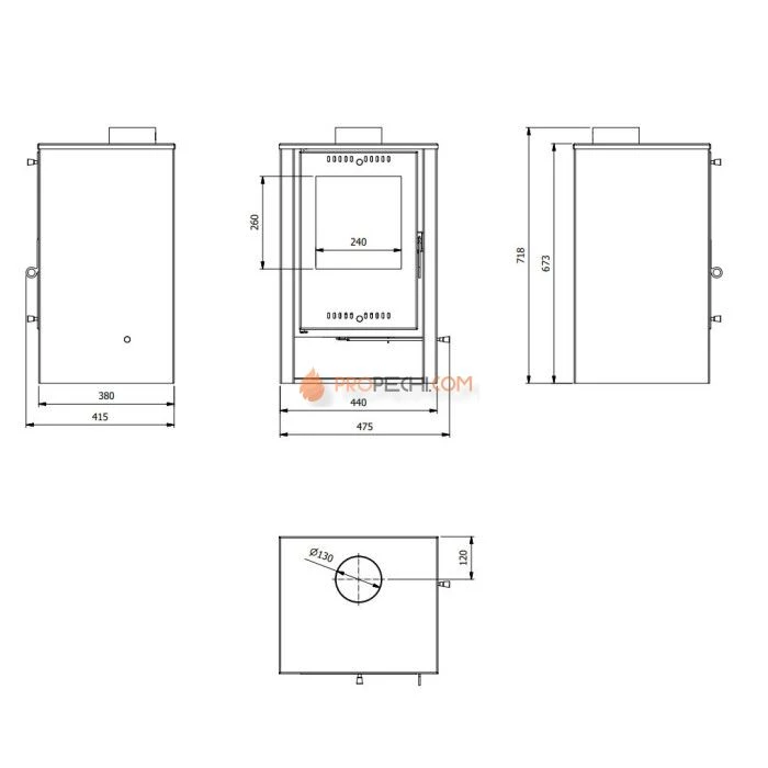 Печь-камин Kratki Koza/LC7