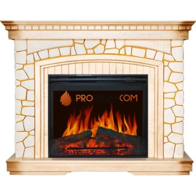 Каминокомплект Royal Flame Glasgow - Слоновая кость с патиной с очагом Jupiter FX New