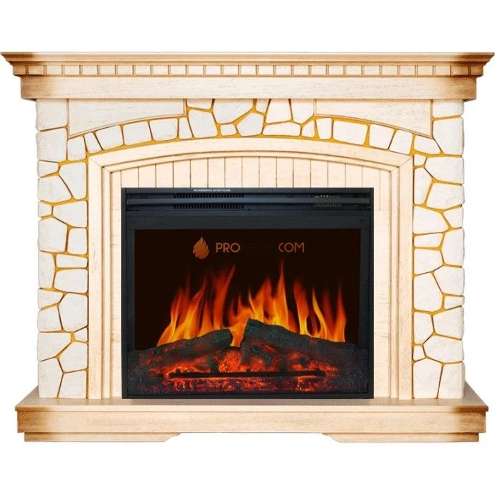 Каминокомплект Royal Flame Glasgow - Слоновая кость с патиной с очагом Jupiter FX New