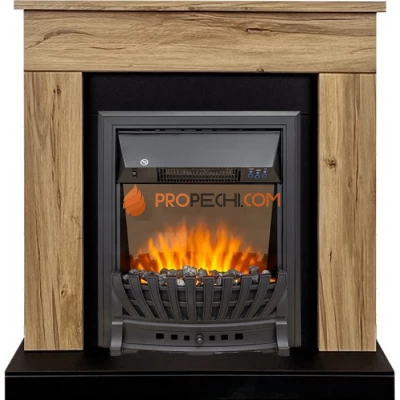 Каминокомплект Royal Flame Bergen (Разборный) - Дуб галифакс (Ширина 900 мм) с очагом Aspen Black