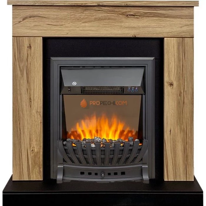 Каминокомплект Royal Flame Bergen (Разборный) - Дуб галифакс (Ширина 900 мм) с очагом Aspen Black