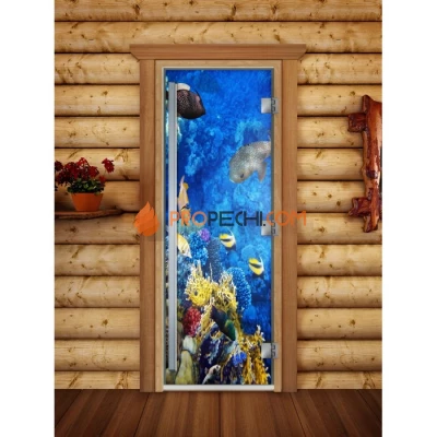 Дверь для бани DoorWood Престиж Фотопечать А068, 1900x700 мм