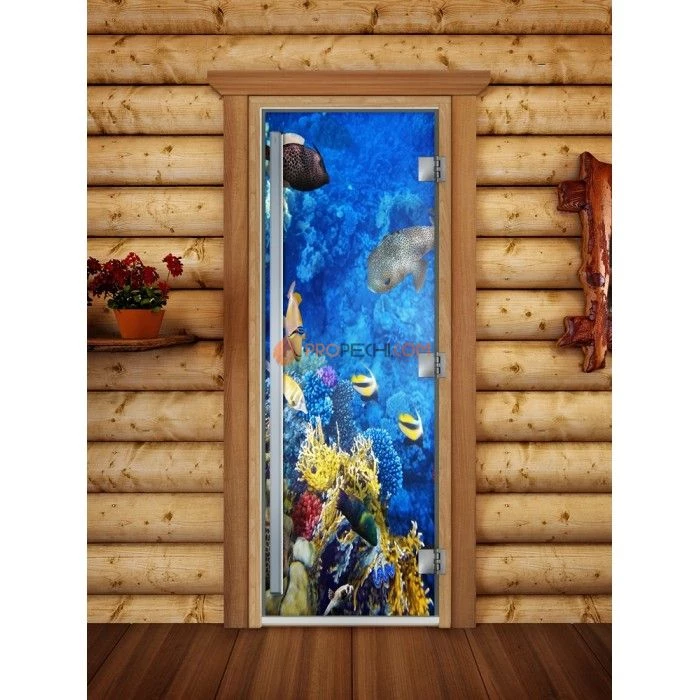 Дверь для бани DoorWood Престиж Фотопечать А068, 1900x700 мм