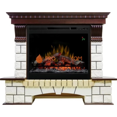 Каминокомплект Dimplex Pierre Luxe угловой - Темный дуб / Белый с очагом Symphony 26 inch DF2624L-INT