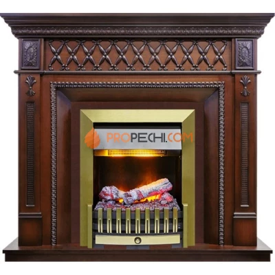 Каминокомплект Dimplex Alexandria - Махагон коричневый антик с очагом Danville Antique Brass FB2