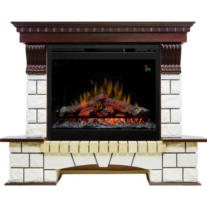 Каминокомплект Dimplex Pierre Luxe угловой - Темный дуб / Белый с очагом Symphony 26 inch DF2624L-INT