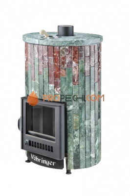 Банная печь Ферингер Уют-18 ПФ Змеевик + мрамор Россо Леванте