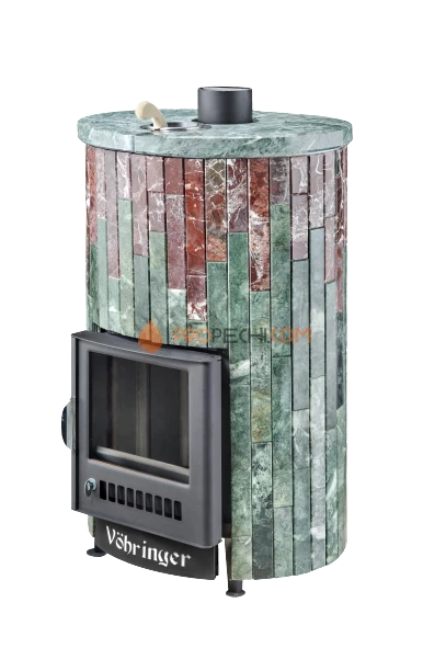 Банная печь Ферингер Уют-18 ПФ Змеевик + мрамор Россо Леванте