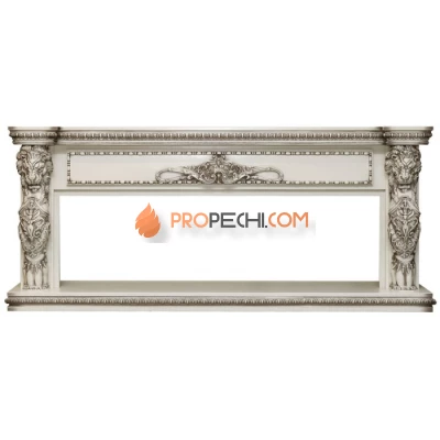 Портал Royal Flame Windsor 60 - Слоновая кость с темной патиной