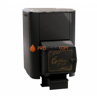 Чугунная банная печь "Сибирь-18" конвекционная с чугунной топочной дверцей