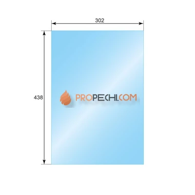 Стекло ASTON (302х438) Вертикаль каминная топка