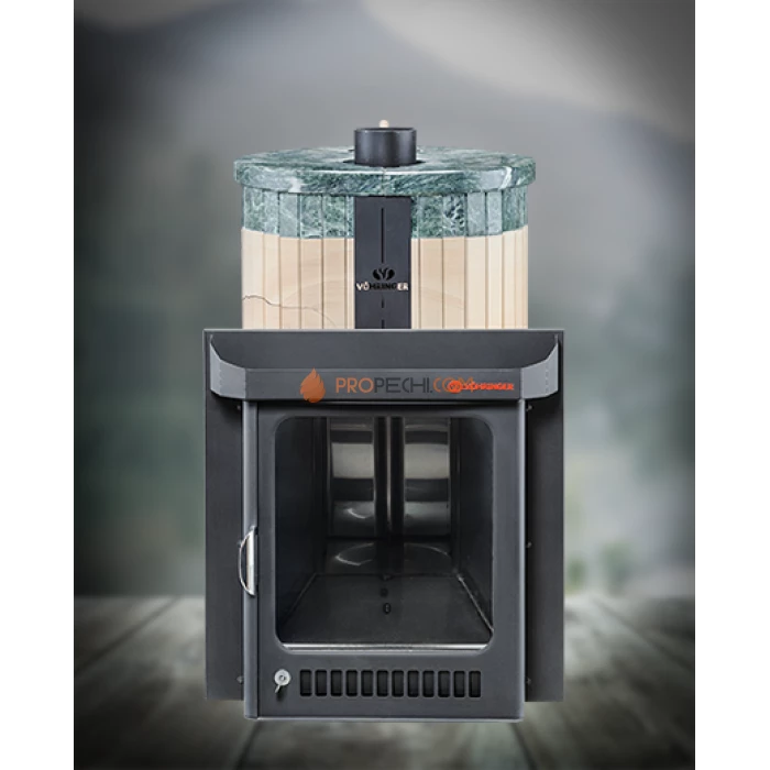 Дровяная печь для бани Ферингер Оптима до 28 м³ - Окаменевшее дерево перенесенный рисунок + Змеевик