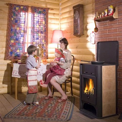 Печь-камин Бавария с плитой и теплообменником