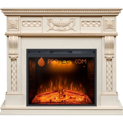 Каминокомплект Royal Flame Corsica - Слоновая кость с патиной с Электрическим очагом Royal Flame Emerald 28