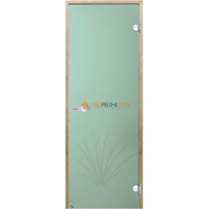 Дверь для бани Harvia STG 8x19 коробка ольха, стекло зеленое Камыш