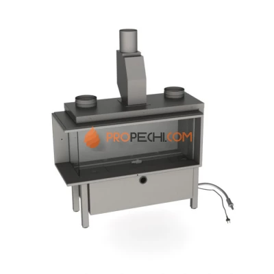 Газовая топка Vero Design Gala Угловая левая (1750x500 мм) D130/200 мм, горелка VLK burner