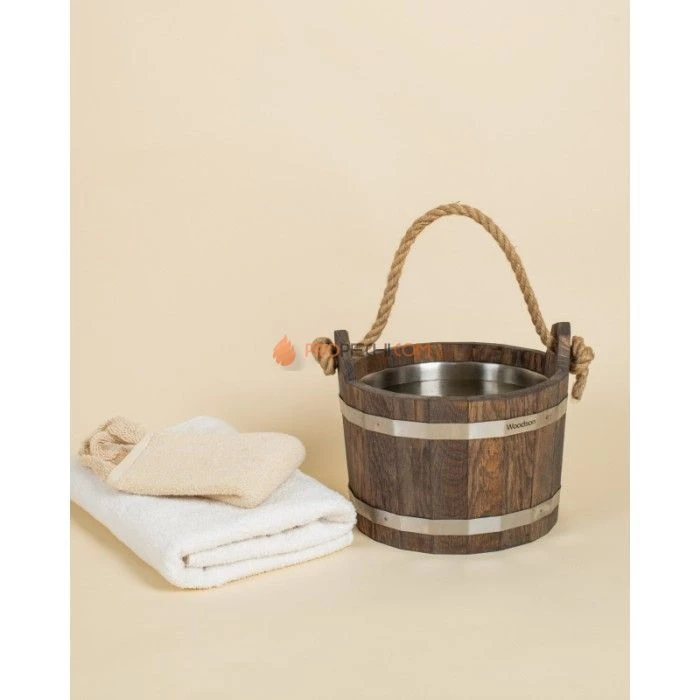 Шайка Woodson с нержавеющей вставкой, 4,5 л., дуб в темном