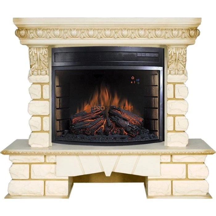 Каминокомплект Royal Flame Pierre Luxe LORD - Слоновая кость / Белый с очагом Dioramic 28 LED FX