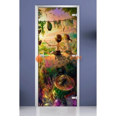 Стеклянная межкомнатная дверь DoorWood с фотопечатью Kids-20, 2000х700 мм