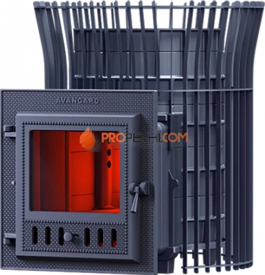 Чугунная банная печь Гефест Авангард 24 М сетка тюльпан