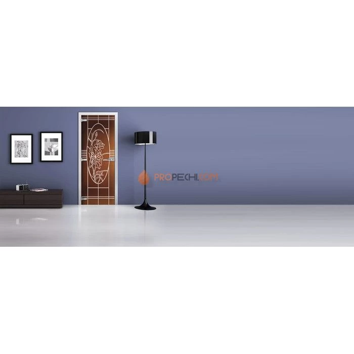 Стеклянная межкомнатная дверь DoorWood с рисунком MG-07 Бронза матовая, 2000х800 мм