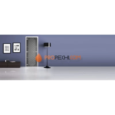 Стеклянная межкомнатная дверь DoorWood с рисунком MG-13 Графит, 2000х800 мм